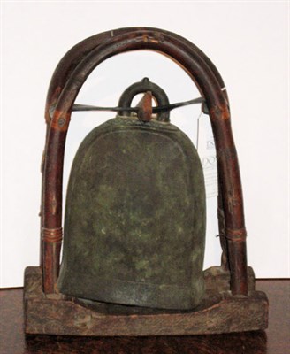Lot 295A - Chinese Bronze Bell on Stand Height 14 inches.