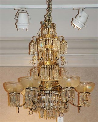 Lot 3313 - Louis XVI Style Gilt-Metal and Glass Six-Light...