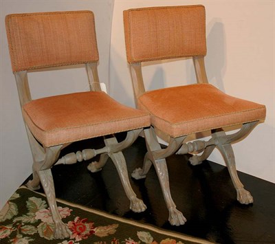 Lot 137 - Set of Six Empire Style Painted Side Chairs