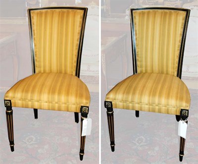 Lot 3603 - Pair of Louis XVI Style Ebonized and Painted...