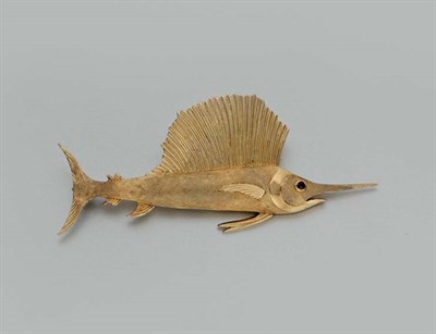 Lot 15 - Gold and Ruby Sailfish Brooch