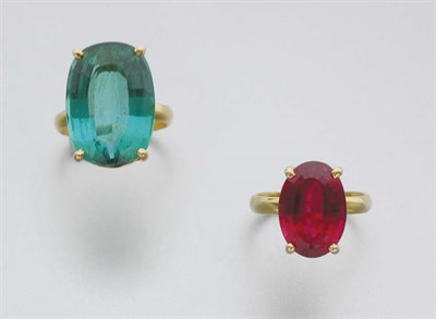 Lot 21 - Two Colored Stone Rings