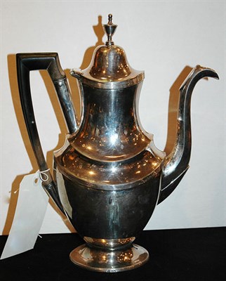 Lot 3149 - Portuguese Silver Coffee Pot Of flattened urn...