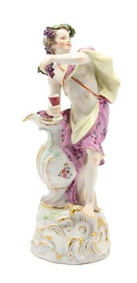 Lot 3635 - Meissen Porcelain Figure of Bacchus Modeled as...