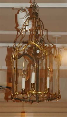 Lot 1470 - Rococo Style Gilt-Metal Three-Light Hall Light...