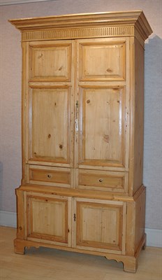 Lot 1261 - George III Style Pine Two-Part Cupboard Height...