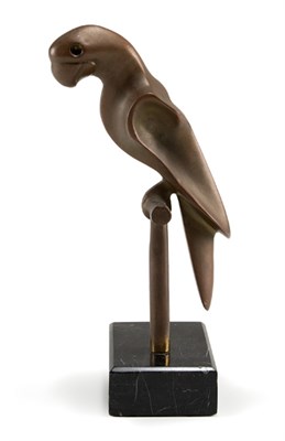 Lot 281 - Bronze Figure of a Parrot Signed Somchai....