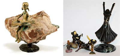 Lot 288 - Group of Six Art Deco Style Bronze Figures...