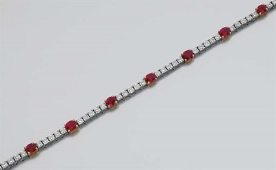 Lot 403 - Ruby and Diamond Bracelet