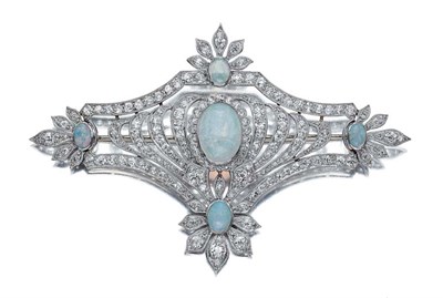 Lot 574 - Opal and Diamond Brooch