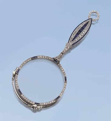 Lot 580 - Sapphire and Diamond Lorgnette