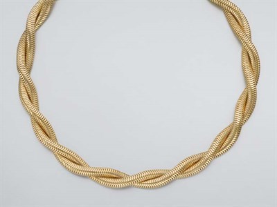Lot 355 - Double Strand Gold Snake Chain Necklace