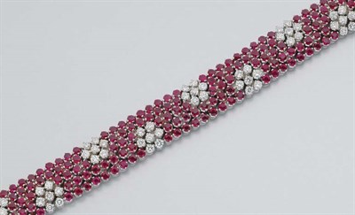 Lot 152 - Diamond and Ruby Bracelet