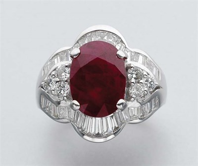 Lot 2292 - Ruby and Diamond Ring