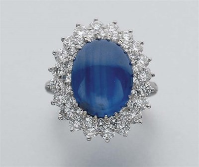Lot 302 - Star Sapphire and Diamond Ring