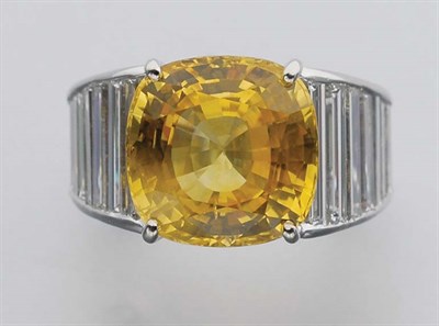 Lot 182 - Yellow Sapphire and Diamond Ring