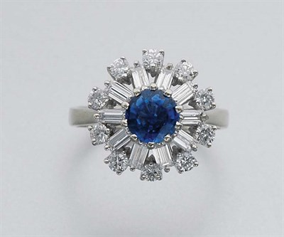 Lot 306 - Sapphire and Diamond Cluster Ring