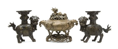 Lot 2048 - Group of Three Chinese Bronze Articles 19th...