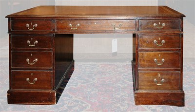Lot 3381 - George III Style Leather Top Mahogany Pedestal...