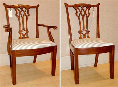 Lot 1507 - Set of Eight George III Style Mahogany Dining...
