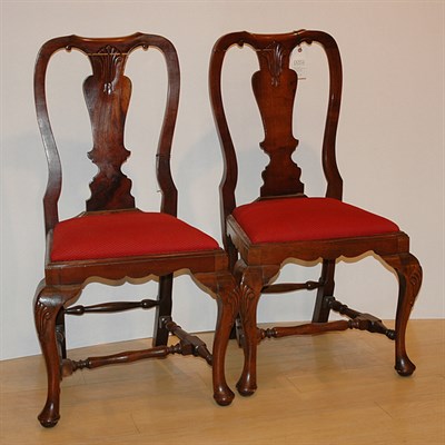 Lot 1414 - Set of Six Queen Anne Style Mahogany Slip Seat...