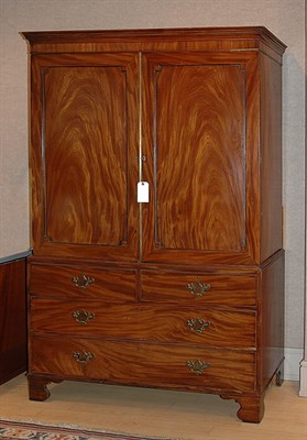 Lot 1615 - George III Style Mahogany Linen Press 19th...