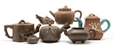 Lot 2090 - Group of Five Yixing Teapots 19th/20th Century...