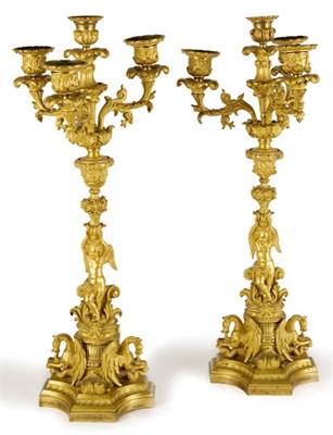 Lot 3178 - Companion Pair of Rococo Style Gilt-Bronze...