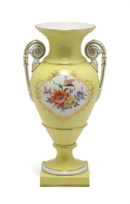 Lot 3372 - Meissen Gilt Decorated Porcelain Pedestal Vase...