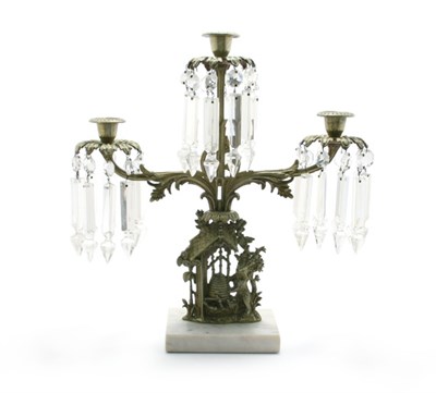 Lot 3370 - Victorian Style Cast Brass and Glass...