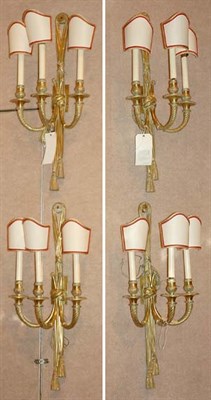 Lot 1330 - Set of Four Neoclassical Style Brass...
