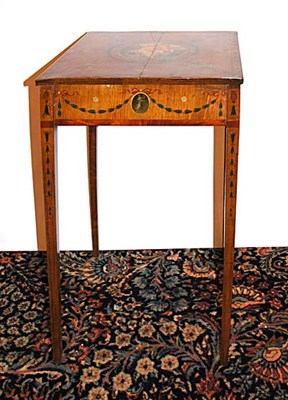 Lot 477 - Edwardian Polychrome Decorated Fruitwood Side...