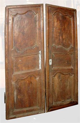 Lot 151 - Pair of Continental Walnut Panel Doors Height...