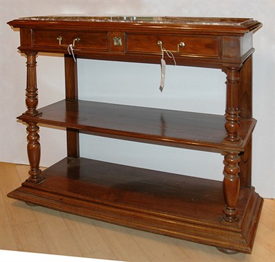 Lot 411 - Louis Philippe MarbleTop Walnut Server Height...