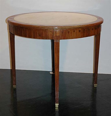 Lot 130 - Louis XVI Style Marble Top Fruitwood Center...