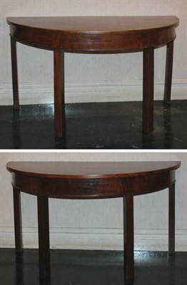 Lot 115 - Pair of George III Style Mahogany Demilune...