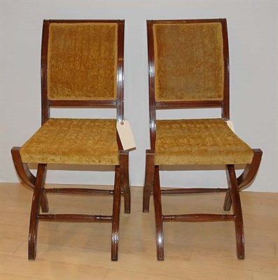 Lot 202 - Set of Five Victorian Walnut Folding Chairs