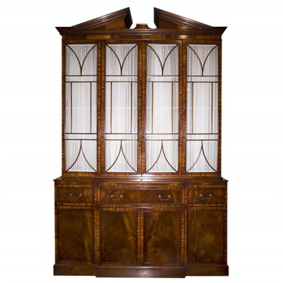 Lot 252 - Georgian Style Mahogany Breakfront Secretary...