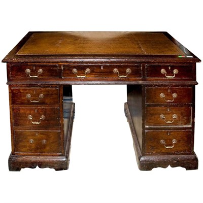 Lot 143 - Late George III Mahogany Double-Pedestal Desk...