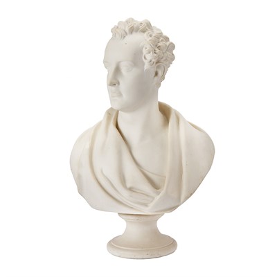 Lot 341 - Copeland Parian Bust of Lord Byron On a plain...