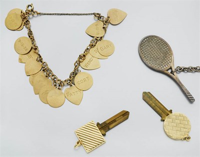 Lot 2776 - Charm Bracelet and Miscellaneous Items