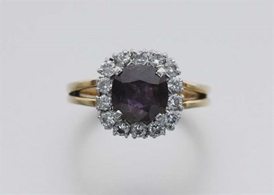 Lot 313 - Gold, Platinum, Alexandrite and Diamond Ring