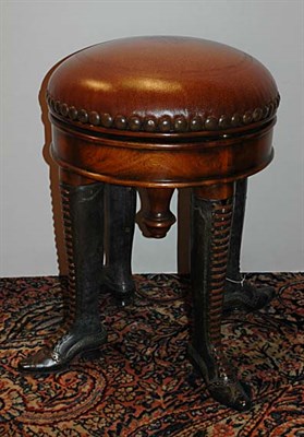 Lot 307 - Victorian Style Patinated-Bronze Boot-Form...