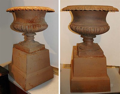 Lot 553 - Pair of Neoclassical Style Pedestal Iron...