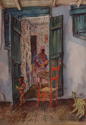 Lot 58 - Philip Reisman American, 1904-1992 Red Chair,...