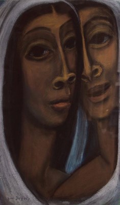 Lot 56 - Juan de Prey American, 1904-1962 Natives Heads,...