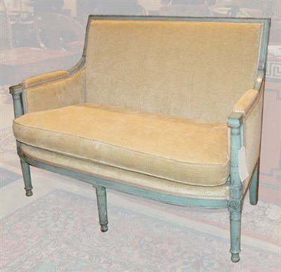 Lot 265 - Louis XVI Style Blue Painted Canape Length 40...