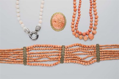 Lot 2671 - Group of Coral Jewelry