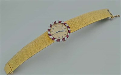 Lot 135 - Gold, Diamond and Ruby Wristwatch