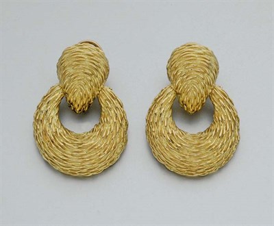 Lot 33 - Pair of Gold Door Knocker Earclips